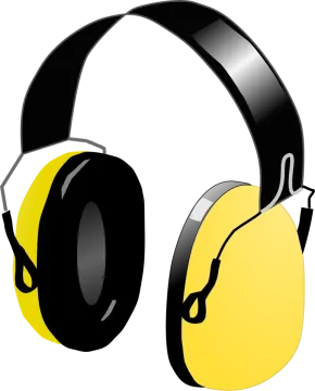 a pair of yellow and black headphones