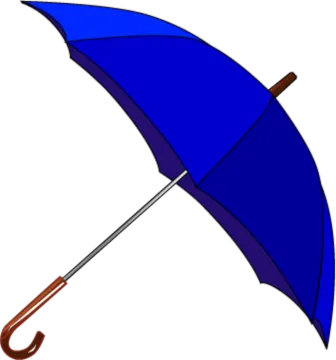 a blue umbrella on a white background
