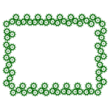 a square frame made up of green leaves