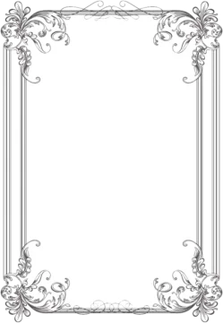 a black and white ornate frame