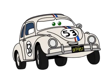 a cartoon car with the number 5 on it