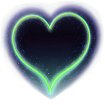 a neon heart on a white background