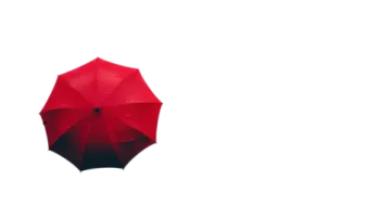 a red umbrella on a white background