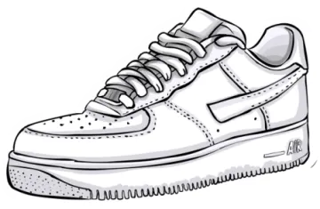 a drawing of a pair of sneakers
