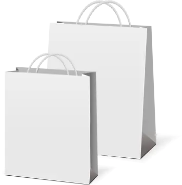 two white shopping bags on a white background