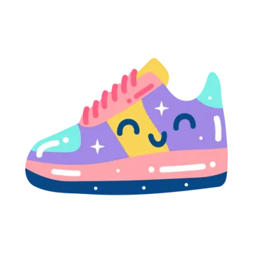 a shoe with a smiley face on it