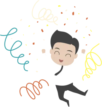 an illustration of a man running through con cons