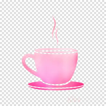 a pink coffee cup on a transparent background