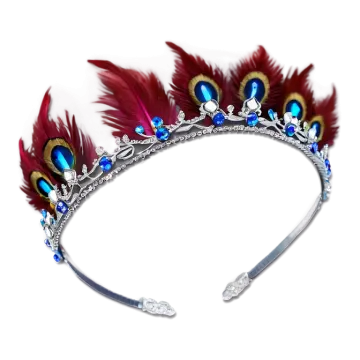 a headband with peacock feathers and crystals