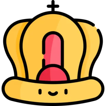 a crown with a smiling face