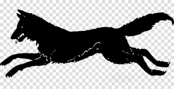 a black and white silhouette of a dog
