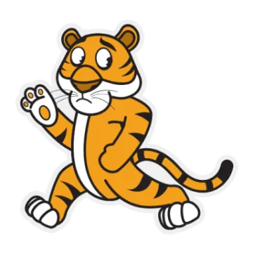 a cartoon tiger running