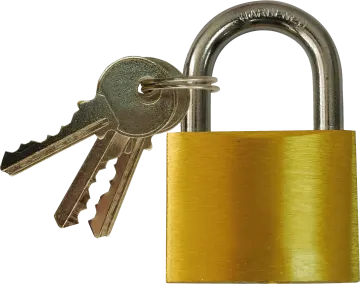 a padlock on a white background