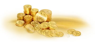 a pile of gold coins