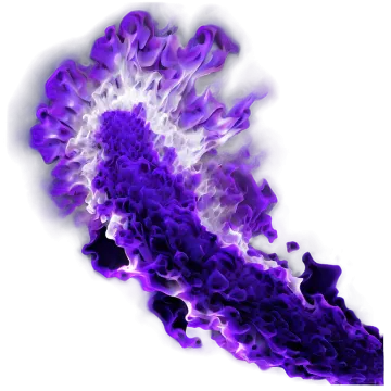 a purple and white fire on a white background