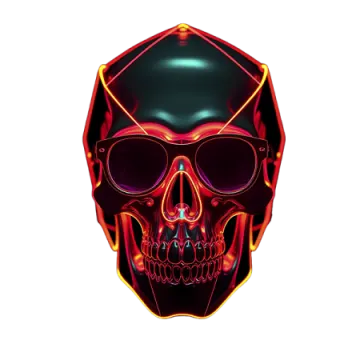 a skull with sunglasses on it's head
