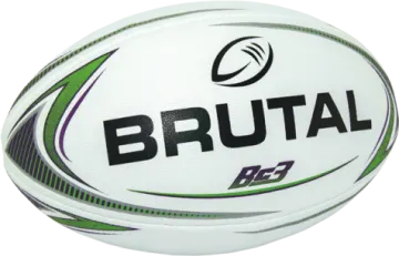 a white and green rugby ball
