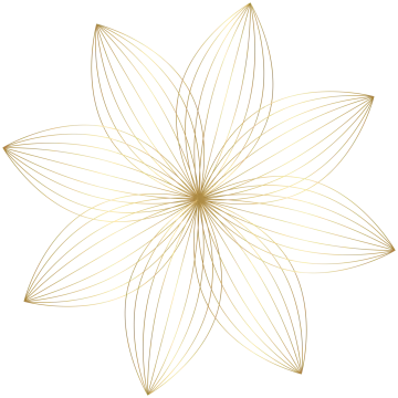 a golden flower on white background