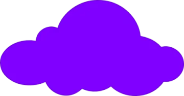 a purple cloud on a white background