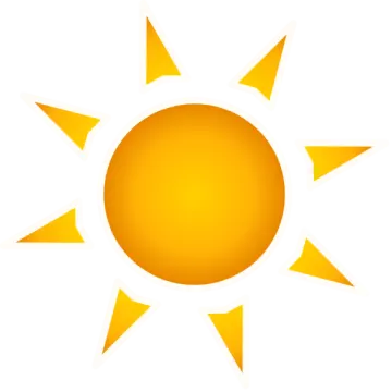 a yellow sun on a white background