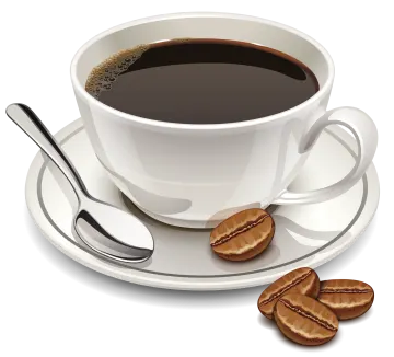 a cup of coffee and some coffee beans