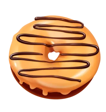 a donut with chocolate on it