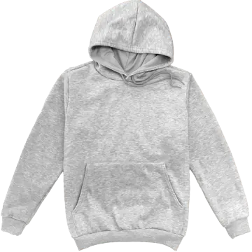 a grey sweatshirt with a hoodie on it