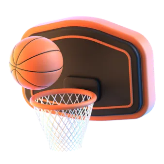 a basketball hoop with a ball in it