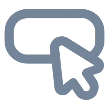 an arrow pointing up to the right side of a button