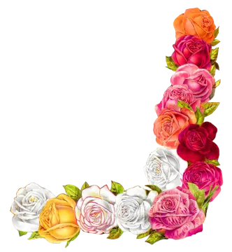 a letter made of roses and leaves