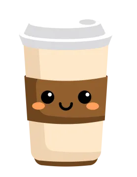 a coffee cup with a smiley face on it