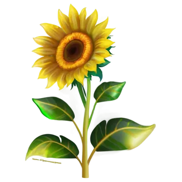 a yellow sunflower on a white background