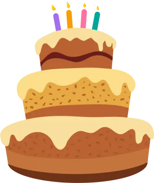 a birthday cake with candles on top