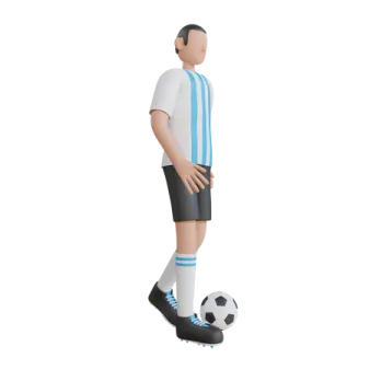 a soccer player with his foot on the ground