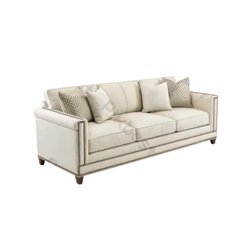 a white couch with pillows and pillows on it