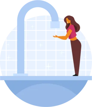 a woman standing in front of a gate