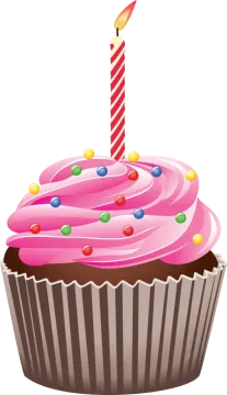 a cupcake with a candle on top