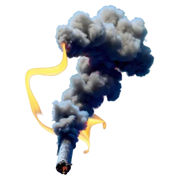 the smoke is black