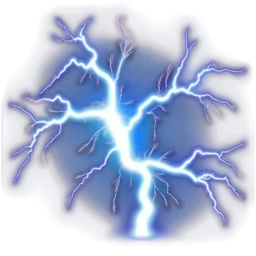 a blue and white lightning bolt