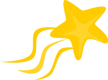a yellow star on a white background