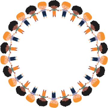 children holding hands in a circle