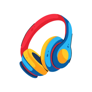 a pair of headphones on a white background