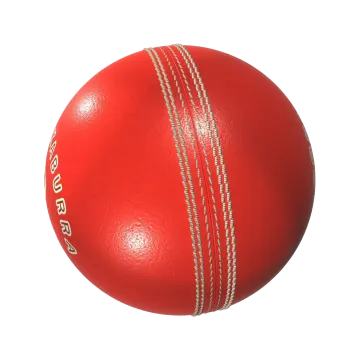 a red leather cricket ball on a white background
