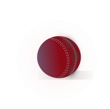 a red cricket ball on a white background