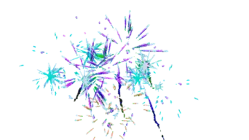 a bunch of colorful fireworks on a white background