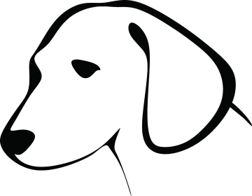 a black and white drawing of a dog