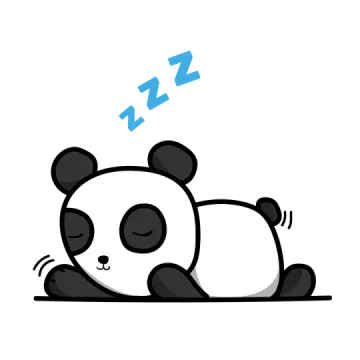 a cartoon panda sleeping on the ground