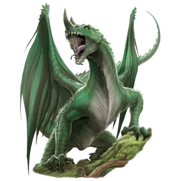 a green dragon sitting on top of a rock