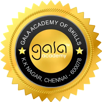 a gold medal with the word gla academy on it