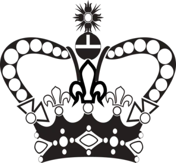 a black and white image of a crown